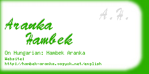 aranka hambek business card